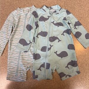 Whale Patterned Kids Rashguard Set